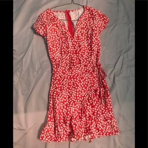 Red floral dress